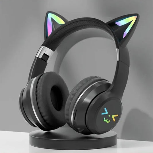 BT612 LED Cat Ear Single Sound Folding Bluetooth Earphone with Microphone(Black) by buy2fix