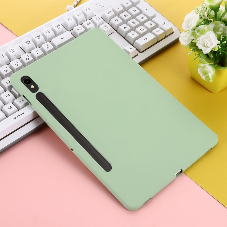 For Samsung Galaxy Tab S9 FE Pure Color Liquid Silicone Shockproof Tablet Case(Green) by buy2fix