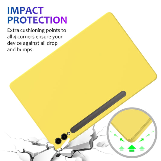 For Samsung Galaxy Tab S9+ Pure Color Liquid Silicone Shockproof Tablet Case(Yellow) by buy2fix