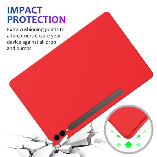 For Samsung Galaxy Tab S9+ Pure Color Liquid Silicone Shockproof Tablet Case(Red) by buy2fix
