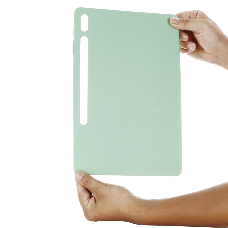 For Samsung Galaxy Tab S9 FE+ / S10+ Pure Color Liquid Silicone Shockproof Tablet Case(Green) by buy2fix