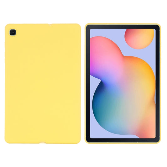 For Samsung Galaxy Tab S6 Lite 2024 Pure Color Liquid Silicone Shockproof Tablet Case(Yellow) by buy2fix
