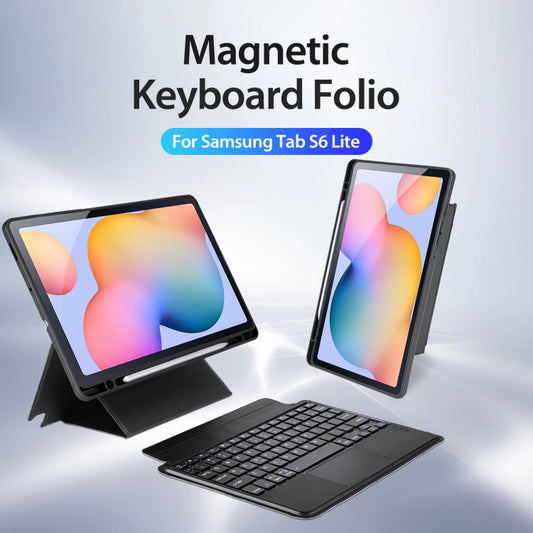 For Samsung Galaxy Tab S6 Lite / 2024 DUX DUCIS DK Floating Magnetic Keyboard Leather Tablet Case with Holder(Black) - For Samsung by DUX DUCIS | Online Shopping UK | buy2fix