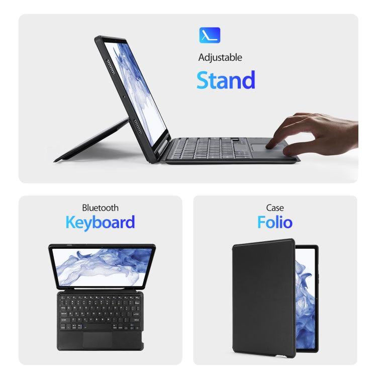 For Samsung Galaxy Tab S7 / S8 DUX DUCIS DK Floating Magnetic Keyboard Leather Tablet Case with Holder(Black) - For Samsung by DUX DUCIS | Online Shopping UK | buy2fix