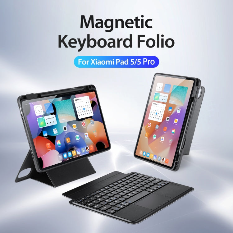 For Xiaomi Pad 5 / 5 Pro DUX DUCIS DK Floating Magnetic Keyboard Leather Tablet Case with Holder(Black) - Xiaomi Keyboard by DUX DUCIS | Online Shopping UK | buy2fix