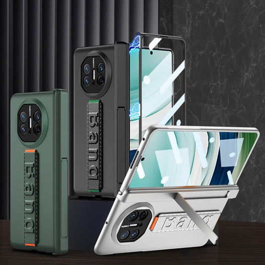 For Huawei Mate X5 GKK Wristband Integrated HD Film Magnetic Hinge Phone Case(Carbon Fiber) by GKK