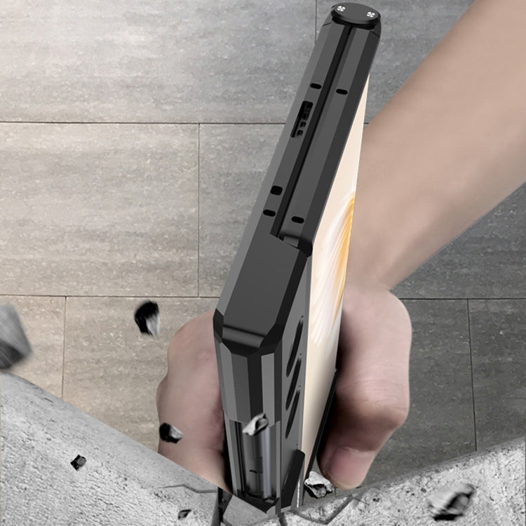 For Honor V Purse GKK Integrated Magnetic Folding Metal Full Coverage Phone Case(Black) by GKK