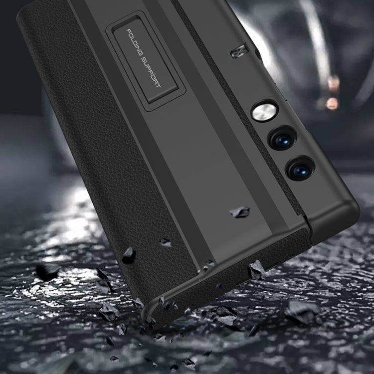 For Honor V Purse GKK Full Coverage Folding Leather Phone Case with Holder(Black) by GKK