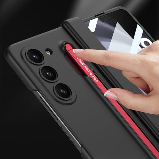For Samsung Galaxy Z Fold5 5G GKK Magnetic Integrated Phone Case with Pen Slots, No Include Pen(Black+Red) by GKK