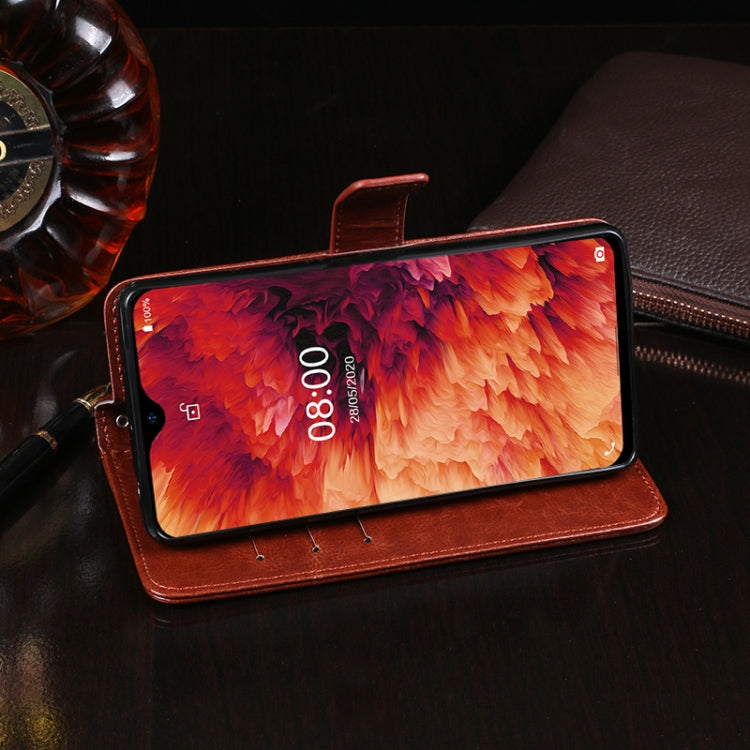 For Ulefone Note 8P idewei Crazy Horse Texture Horizontal Flip Leather Case with Holder & Card Slots & Wallet(Dark Blue) - Ulefone Cases by idewei | Online Shopping UK | buy2fix