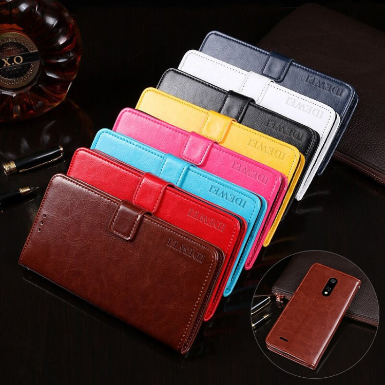 For Ulefone Note 8P idewei Crazy Horse Texture Horizontal Flip Leather Case with Holder & Card Slots & Wallet(Red) by idewei