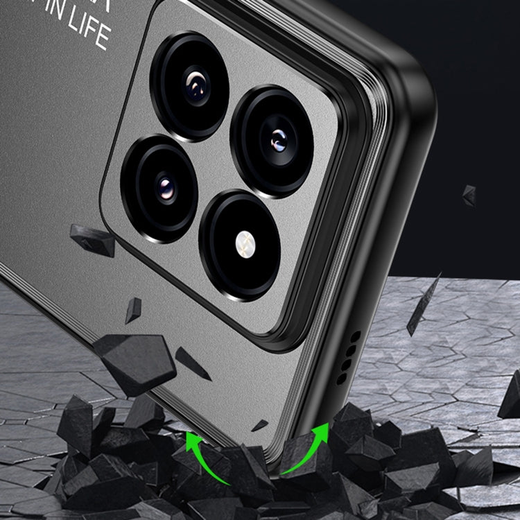 For Xiaomi 14 Frosted Metal Phone Case(Black) by buy2fix