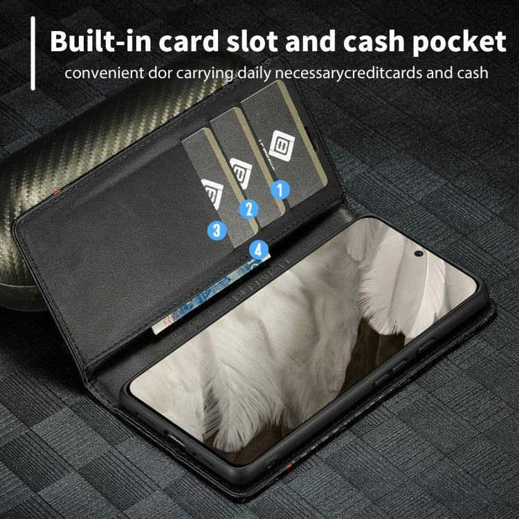 For Google Pixel 8a LC.IMEEKE Carbon Fiber Leather Phone Case(Horizontal Black) by LC.IMEEKE