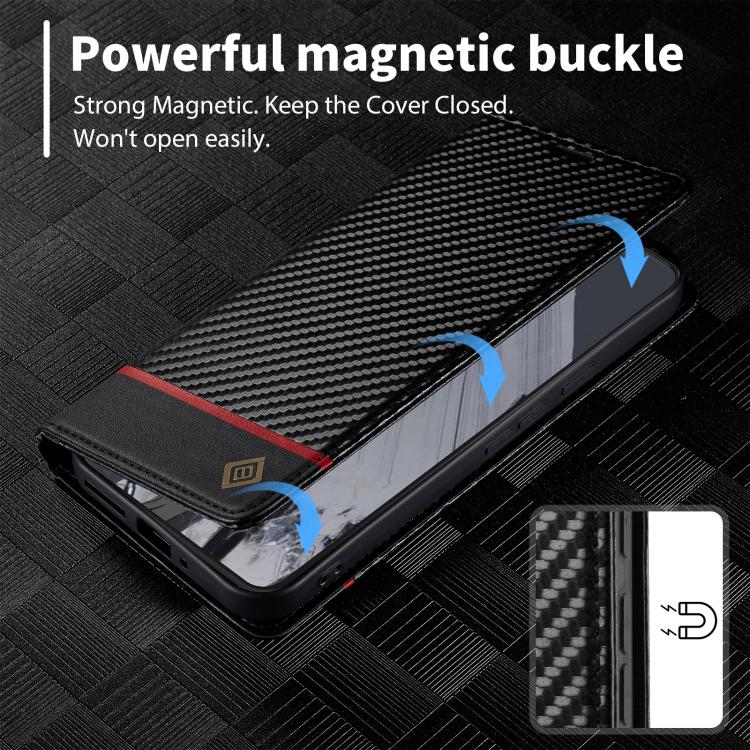 For Google Pixel 10 / 10 Pro LC.IMEEKE Carbon Fiber Leather Phone Case(Horizontal Black) - Google Cases by LC.IMEEKE | Online Shopping UK | buy2fix