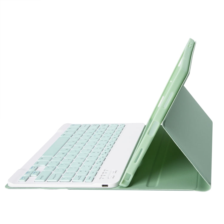 For Samsung Galaxy Tab A9+ X210/X215/X215 A09B Candy Color TPU Bluetooth Keyboard Leather Tablet Case with Pen Holder(Light Green) by buy2fix