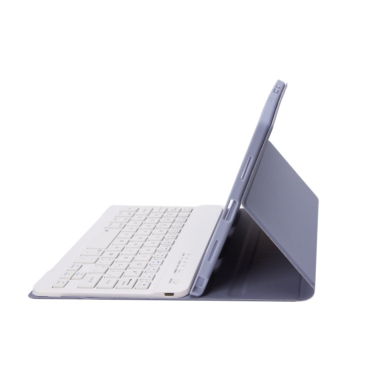 For Samsung Galaxy Tab A9 X110/X115 A221B Candy Color TPU Bluetooth Keyboard Leather Tablet Case with Pen Holder(Purple) by buy2fix