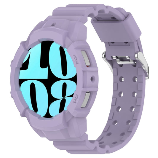 For Samsung Galaxy Watch 6 40mm Armor Silicone Watch Band + Watch Case Set(Purple) by buy2fix