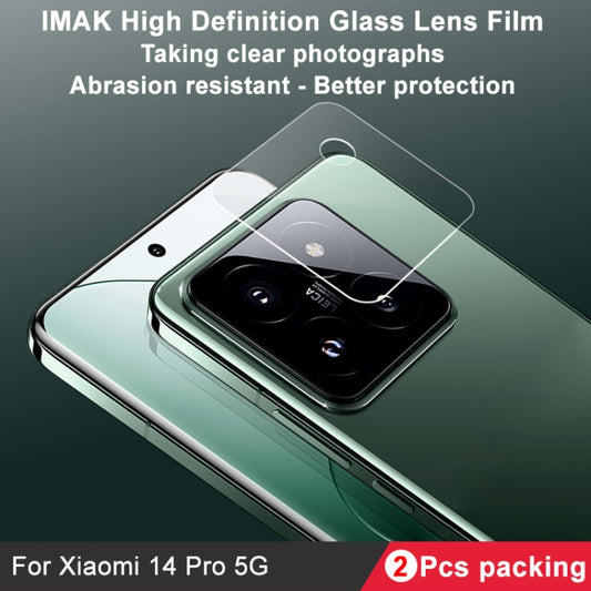 For Xiaomi 14 Pro 5G 2 PCS/Set IMAK HD Glass Rear Camera Lens Film by imak