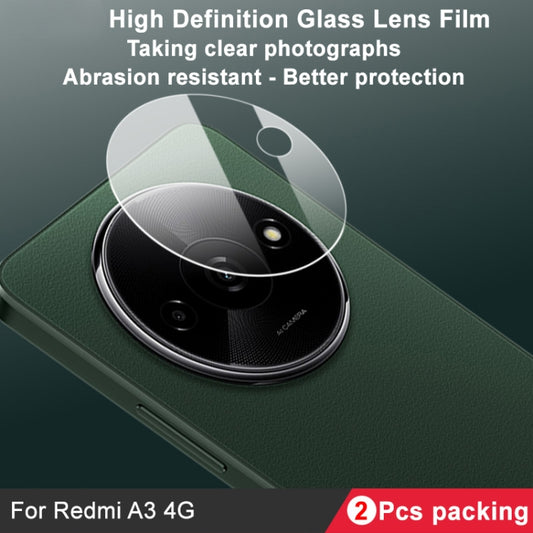For Xiaomi Redmi A3 4G 2 PCS/Set IMAK HD Glass Rear Camera Lens Film by imak
