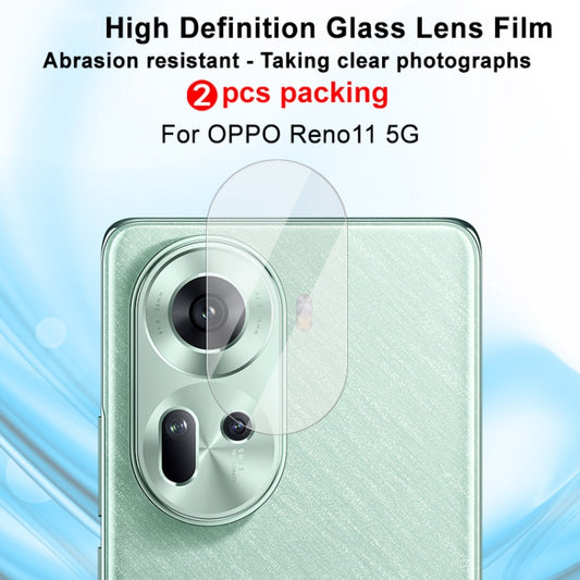 For OPPO Reno11 5G Global 2 PCS/Set IMAK HD Glass Rear Camera Lens Film by imak