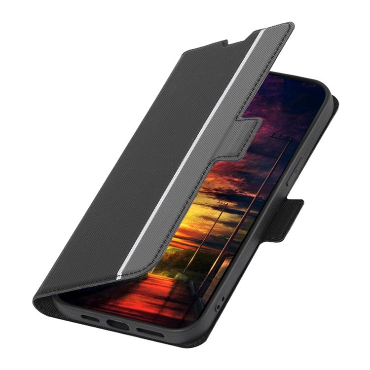 For Motorola Edge 5G 2024 Twill Texture Side Button Leather Phone Case(Black) by buy2fix