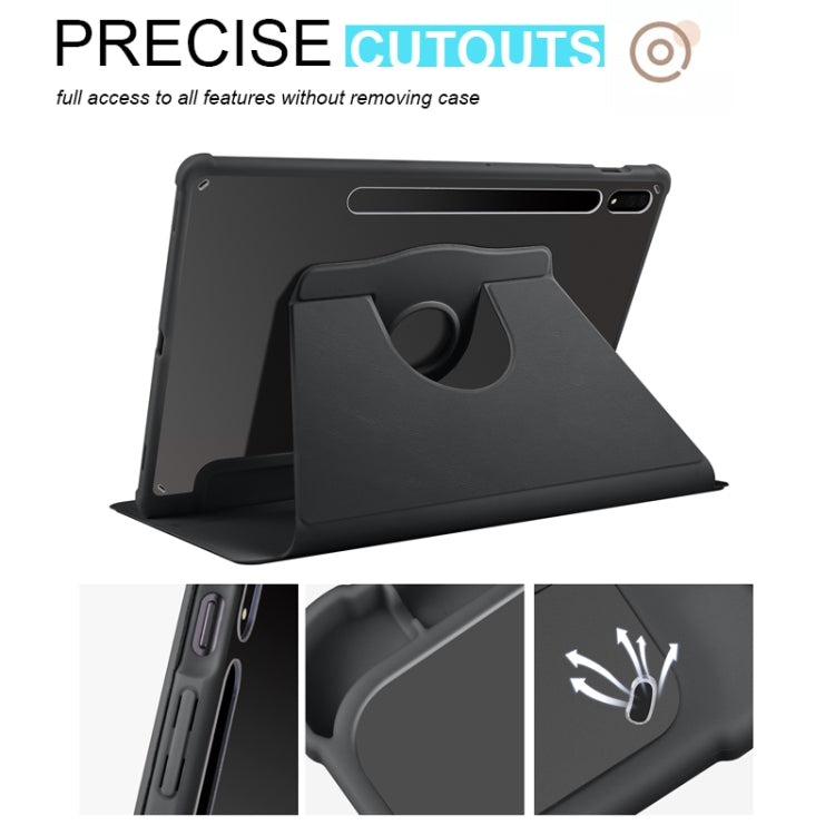For Samsung Galaxy Tab S10+ / S9+ Acrylic 360 Degree Rotation Holder Tablet Leather Case(Black) - Galaxy Tab S9+ Cases by buy2fix | Online Shopping UK | buy2fix