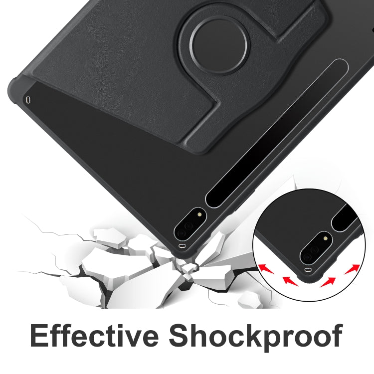 For Samsung Galaxy Tab S10+ / S9+ Acrylic 360 Degree Rotation Holder Tablet Leather Case(Black) - Galaxy Tab S9+ Cases by buy2fix | Online Shopping UK | buy2fix