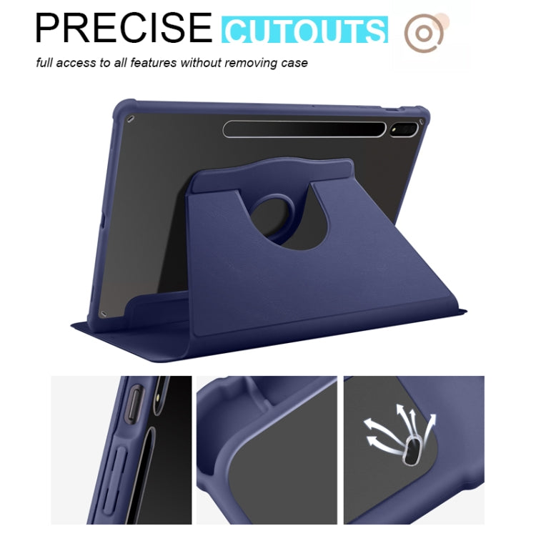 For Samsung Galaxy Tab S10+ / S9+ Acrylic 360 Degree Rotation Holder Tablet Leather Case(Dark Blue) - Galaxy Tab S9+ Cases by buy2fix | Online Shopping UK | buy2fix