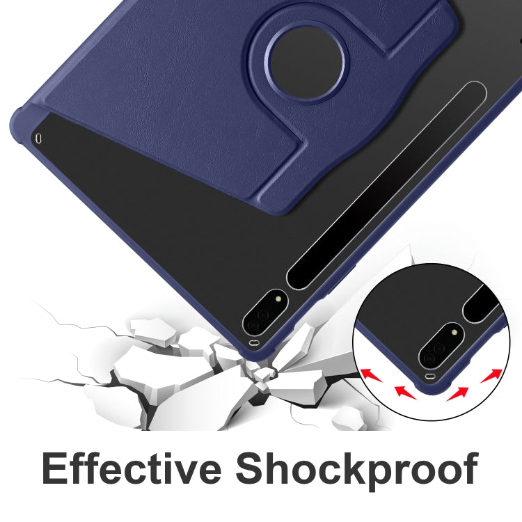 For Samsung Galaxy Tab S10+ / S9+ Acrylic 360 Degree Rotation Holder Tablet Leather Case(Dark Blue) - Galaxy Tab S9+ Cases by buy2fix | Online Shopping UK | buy2fix
