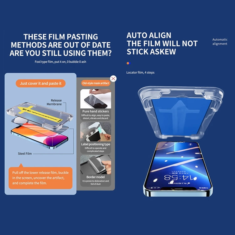 For iPhone 12 Pro / 12 Anti-peeping Fast Attach Dust-proof Anti-static Tempered Glass Film - iPhone 12 / 12 Pro Tempered Glass by buy2fix | Online Shopping UK | buy2fix