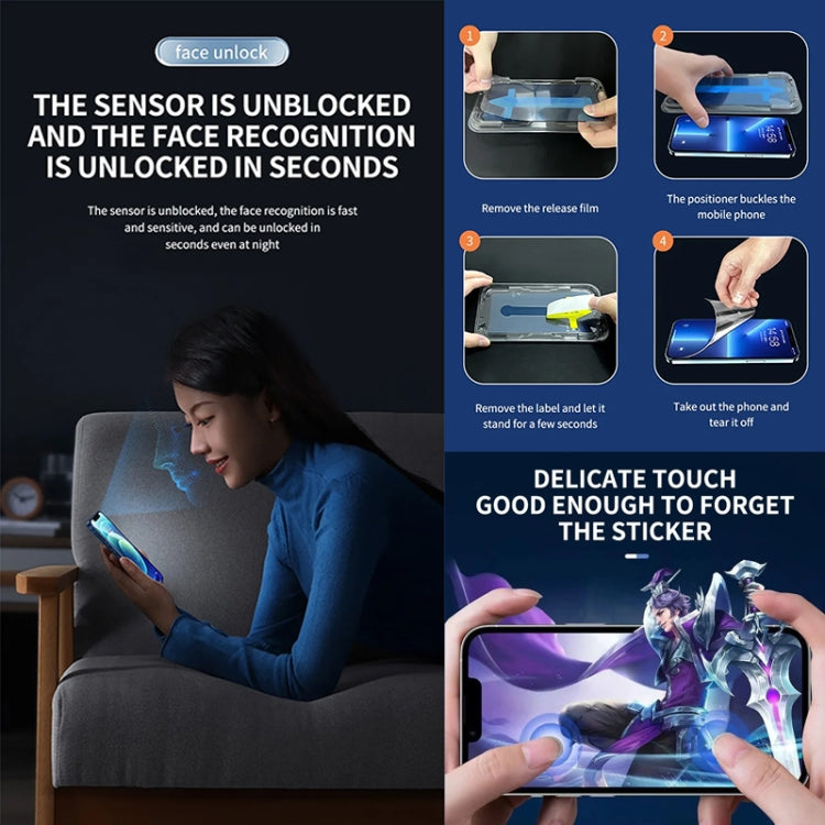 For iPhone 15 Pro Anti-peeping Fast Attach Dust-proof Anti-static Tempered Glass Film by buy2fix