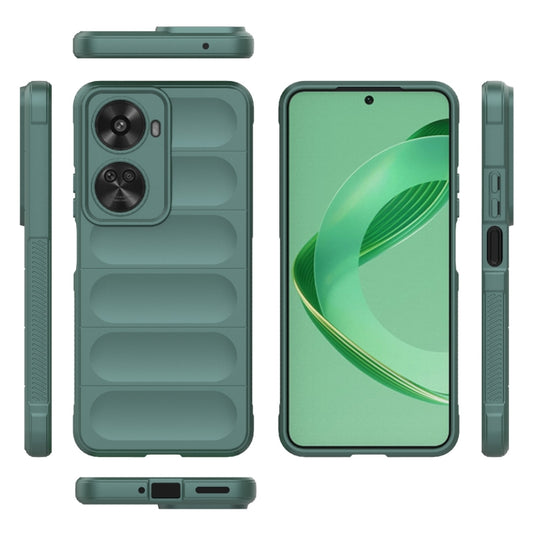For Huawei nova 11 SE Magic Shield TPU + Flannel Phone Case(Dark Green) by buy2fix