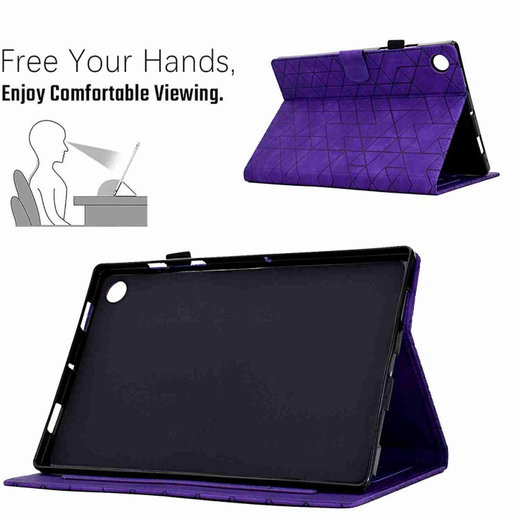 For Samsung Galaxy Tab A9+ Rhombus TPU Smart Leather Tablet Case(Purple) - Galaxy Tab A9+ by buy2fix | Online Shopping UK | buy2fix