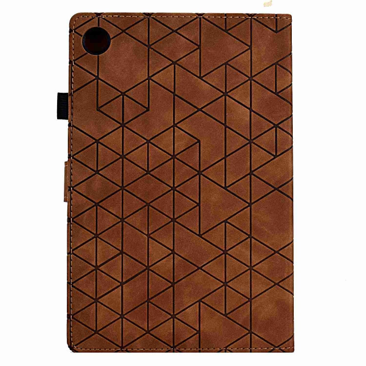 For Samsung Galaxy Tab A9+ Rhombus TPU Smart Leather Tablet Case(Brown) - Galaxy Tab A9+ by buy2fix | Online Shopping UK | buy2fix