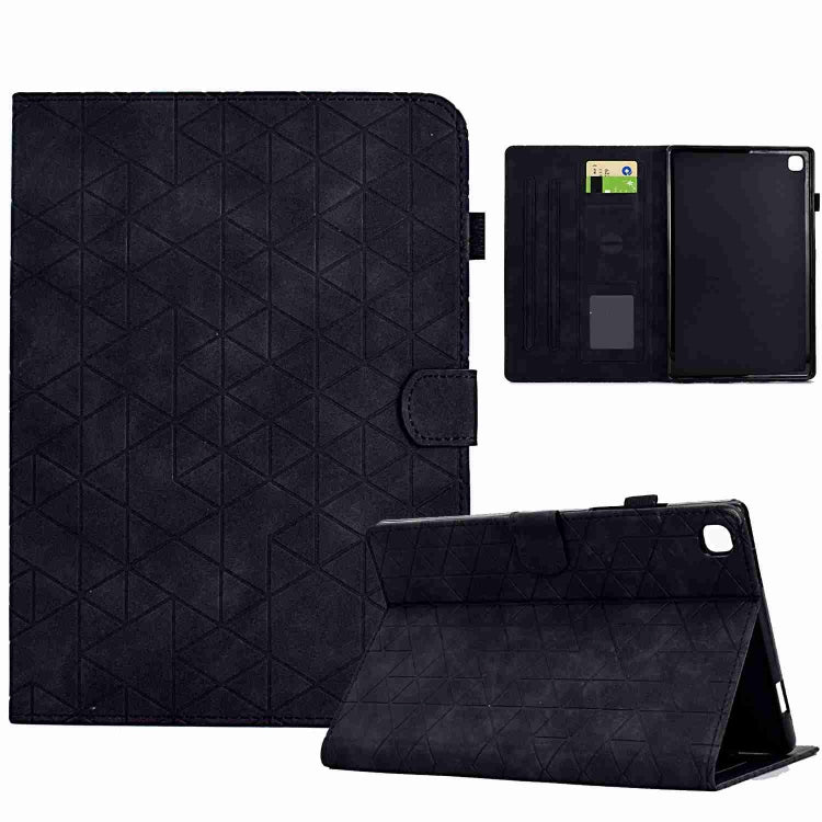 For Samsung Galaxy Tab S6 Lite P610 Rhombus TPU Smart Leather Tablet Case(Black) - Tab S6 Lite P610 / P615 by buy2fix | Online Shopping UK | buy2fix