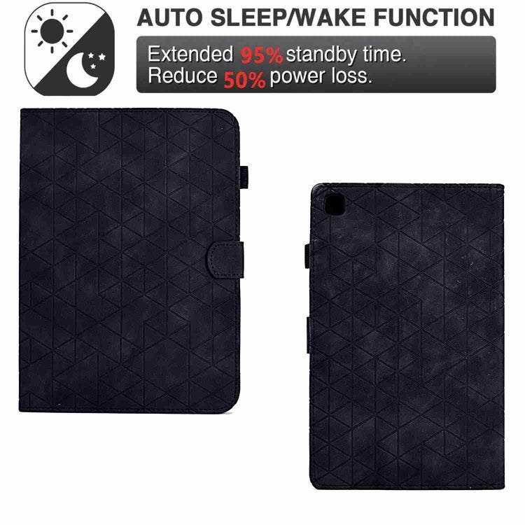 For Samsung Galaxy Tab S6 Lite P610 Rhombus TPU Smart Leather Tablet Case(Black) - Tab S6 Lite P610 / P615 by buy2fix | Online Shopping UK | buy2fix