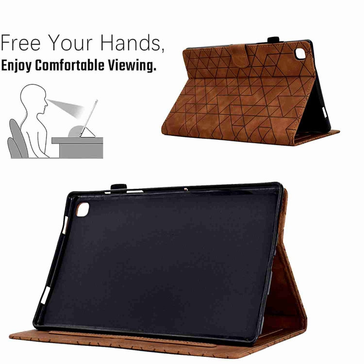 For Samsung Galaxy Tab A7 10.4 2020 T500 Rhombus TPU Smart Leather Tablet Case(Brown) - Other Galaxy Tab PC by buy2fix | Online Shopping UK | buy2fix
