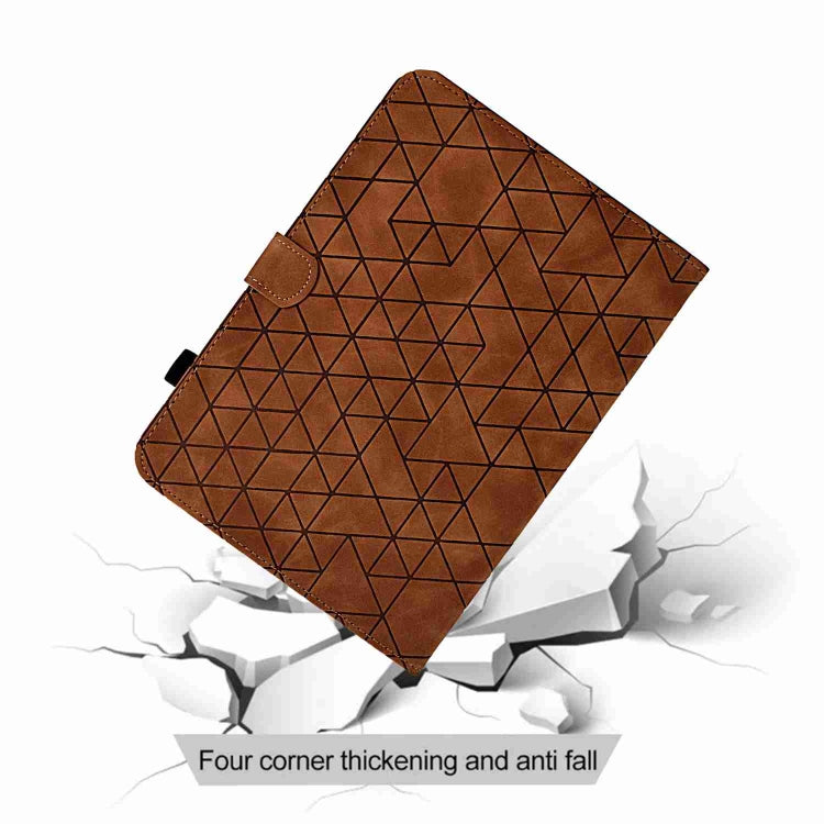 For Samsung Galaxy Tab A7 10.4 2020 T500 Rhombus TPU Smart Leather Tablet Case(Brown) by buy2fix