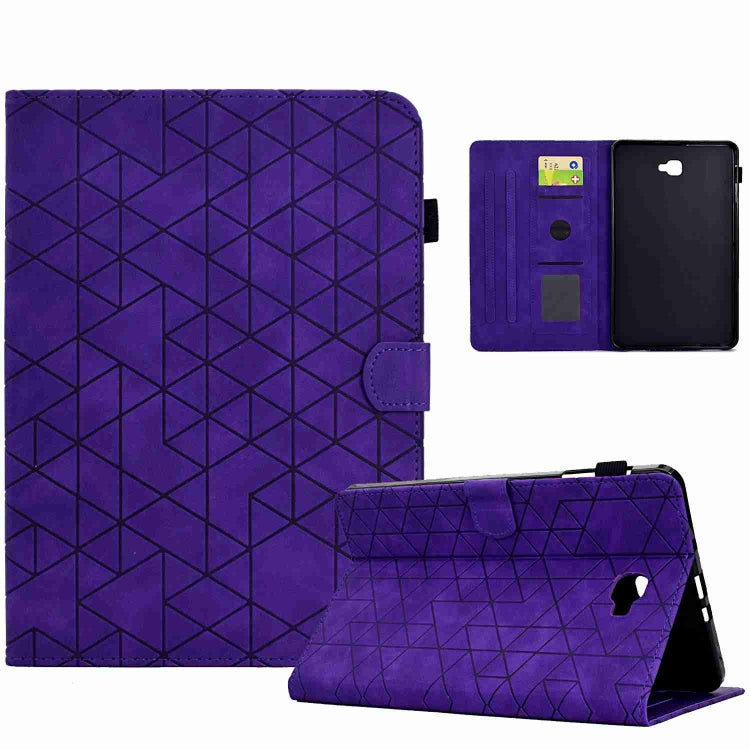 For Samsung Galaxy Tab A 10.1 T580 Rhombus TPU Smart Leather Tablet Case(Purple) - Tab A 10.1 by buy2fix | Online Shopping UK | buy2fix