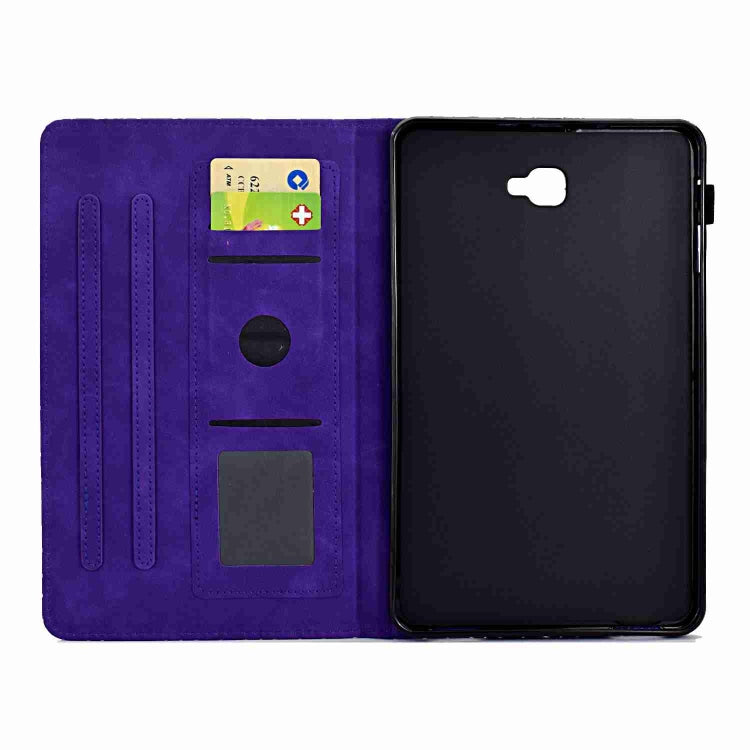 For Samsung Galaxy Tab A 10.1 T580 Rhombus TPU Smart Leather Tablet Case(Purple) - Tab A 10.1 by buy2fix | Online Shopping UK | buy2fix