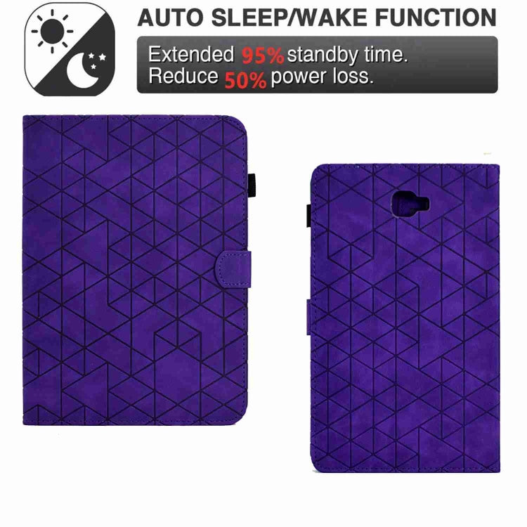 For Samsung Galaxy Tab A 10.1 T580 Rhombus TPU Smart Leather Tablet Case(Purple) - Tab A 10.1 by buy2fix | Online Shopping UK | buy2fix
