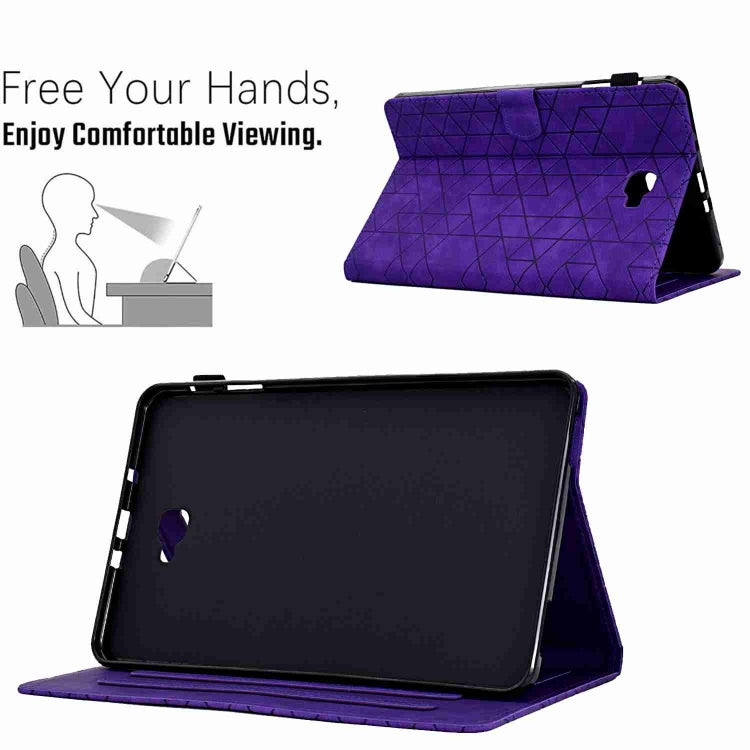 For Samsung Galaxy Tab A 10.1 T580 Rhombus TPU Smart Leather Tablet Case(Purple) - Tab A 10.1 by buy2fix | Online Shopping UK | buy2fix