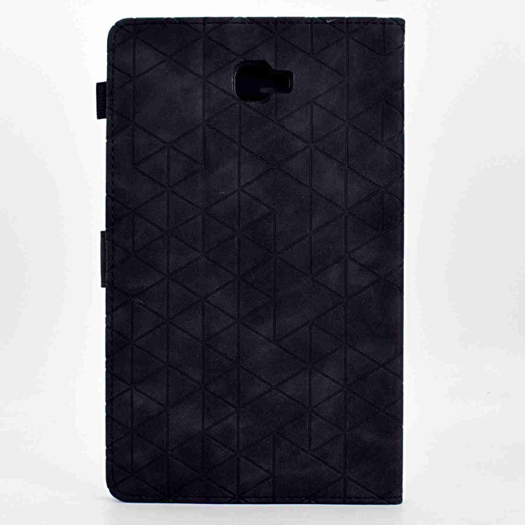 For Samsung Galaxy Tab A 10.1 T580 Rhombus TPU Smart Leather Tablet Case(Black) - Tab A 10.1 by buy2fix | Online Shopping UK | buy2fix
