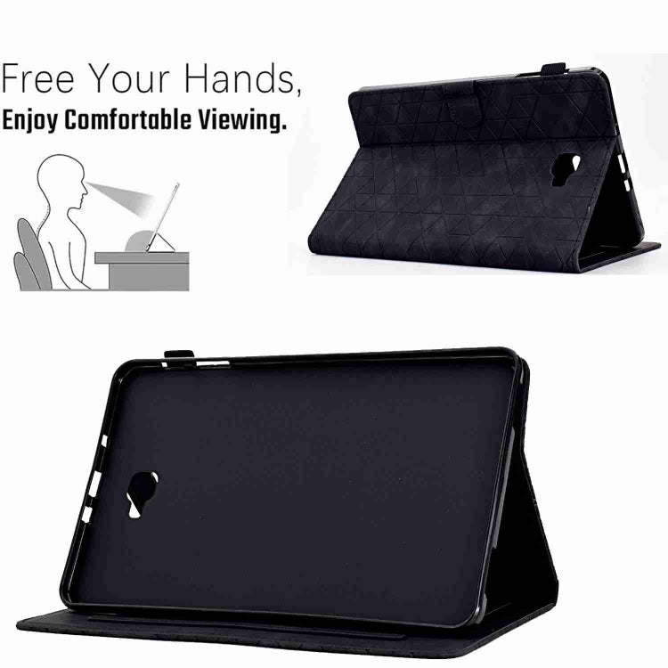 For Samsung Galaxy Tab A 10.1 T580 Rhombus TPU Smart Leather Tablet Case(Black) - Tab A 10.1 by buy2fix | Online Shopping UK | buy2fix
