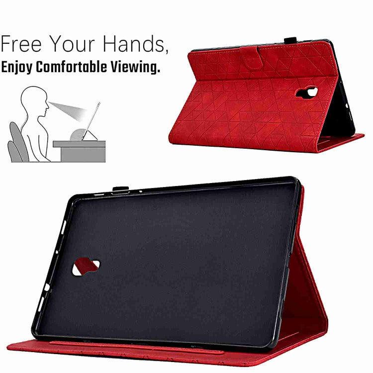 For Samsung Galaxy Tab A 10.5 T590 Rhombus TPU Smart Leather Tablet Case(Red) - Tab A 10.5 by buy2fix | Online Shopping UK | buy2fix