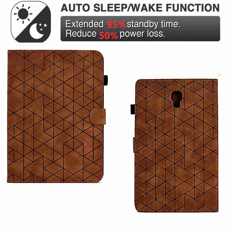 For Samsung Galaxy Tab A 10.5 T590 Rhombus TPU Smart Leather Tablet Case(Brown) - Tab A 10.5 by buy2fix | Online Shopping UK | buy2fix