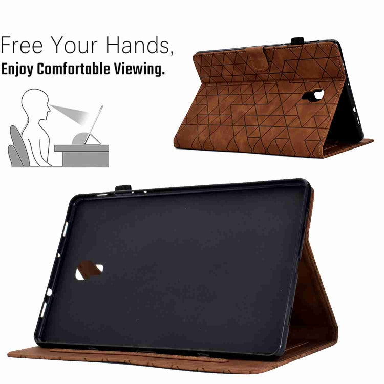 For Samsung Galaxy Tab A 10.5 T590 Rhombus TPU Smart Leather Tablet Case(Brown) - Tab A 10.5 by buy2fix | Online Shopping UK | buy2fix
