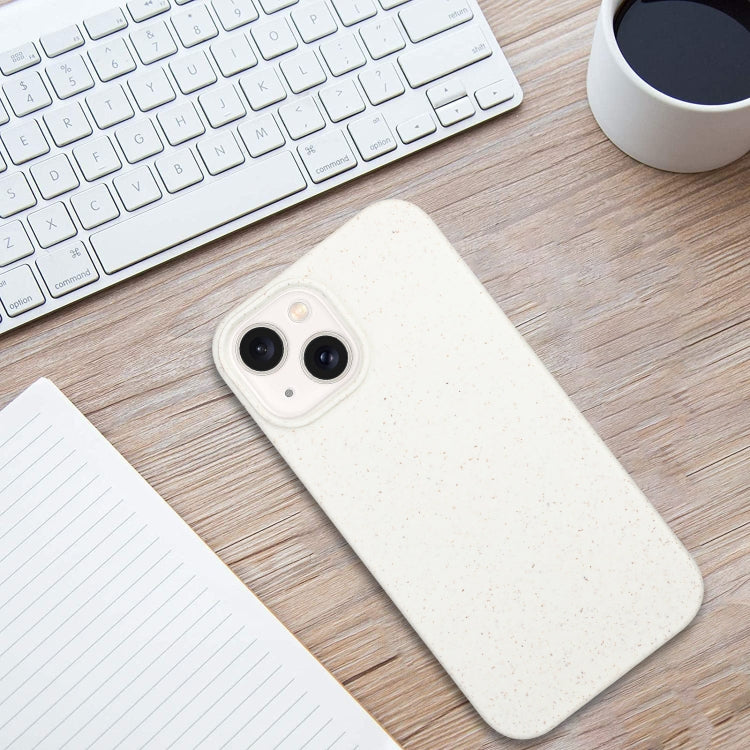 For iPhone 15 Wheat MagSafe Magnetic Straw Material + TPU Phone Case(White) by buy2fix