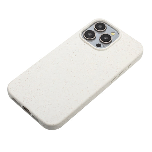 For iPhone 14 Pro Wheat MagSafe Magnetic Straw Material + TPU Phone Case(White) by buy2fix