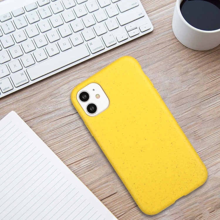 For iPhone 12 Wheat MagSafe Magnetic Straw Material + TPU Phone Case(Yellow) by buy2fix